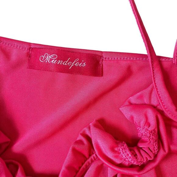 Lash Next Door Boutique Barbie Pink Summer Tie Front Tank Top Size Small - Picture 3 of 4